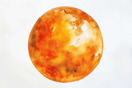 Watercolor planet on a white background.の素材