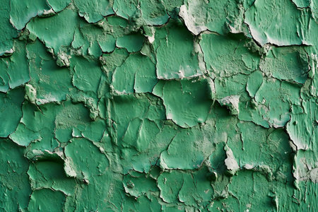 Texture of old painted wall with green paint. Abstract background for design.の素材