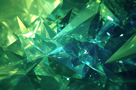 Green crystals on a green background.の素材