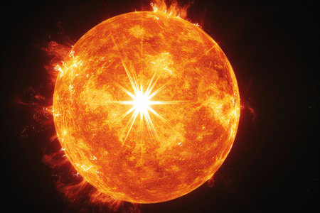 Solar System - Sun in space. Solar system is a system of millions or billions of stars, together with gas and dust.の素材