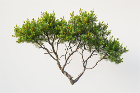 Bonsai tree isolated on white background, closeup of photoの素材