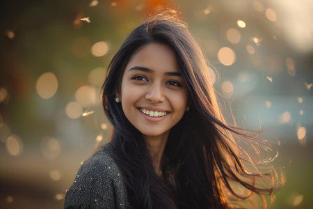 Portrait of a beautiful young asian woman smiling at the cameraの素材