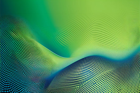 abstract background with dots and lines in green and blue colors.の素材