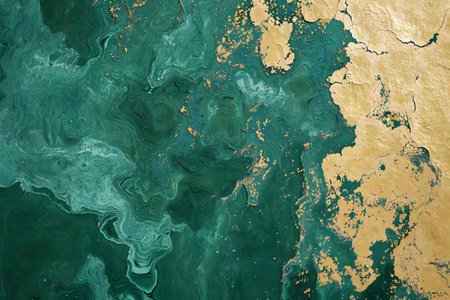 Marble abstract acrylic background. Marbling artwork texture. Agate ripple pattern. Gold powder.の素材