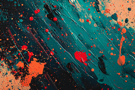abstract background with paint splashes and blots in different colorsの素材