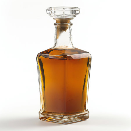 bottle of cognac isolated on white background.の素材