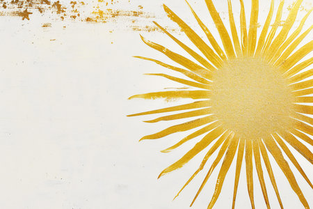Sunburst on grunge paper texture. Design element for background.の素材