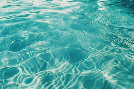 Blue rippled surface of swimming pool water. Abstract background.の素材