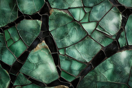 Broken glass mosaic texture background. Close up of cracked glass shards.の素材