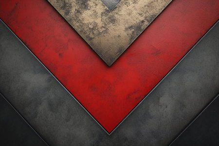 Grunge metal background with red and black elements. Design templateの素材