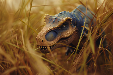 Dinosaur in the grass. Dinosaurs in the grass.の素材
