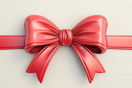 Red bow on a white background.の素材