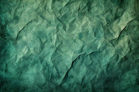 Green crumpled paper background or texture. Crumpled paper background.の素材