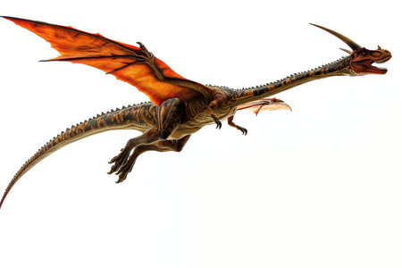 a fantasy dragon isolated on white backgroundの素材