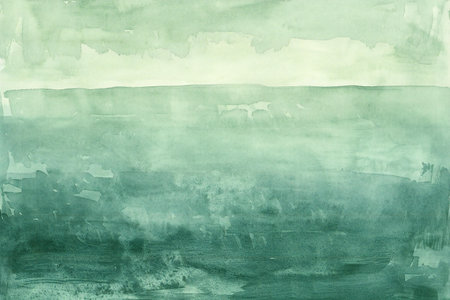 abstract green background watercolours painting on canvas with brush strokesの素材