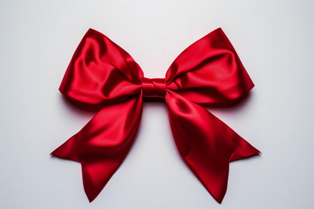Red bow isolated on white background.の素材