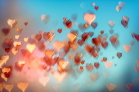 Heart bokeh background. Love and Valentine's day concept.の素材