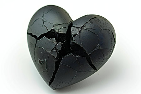 Broken heart on a white background. Broken heart on a white background.の素材