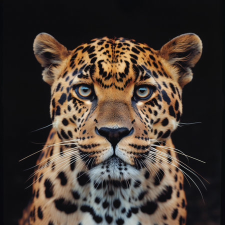 Portrait of a leopard (Panthera pardus)の素材