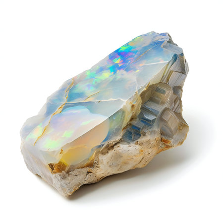 Natural quartz chalcedony geological crystal isolated on white background cutoutの素材