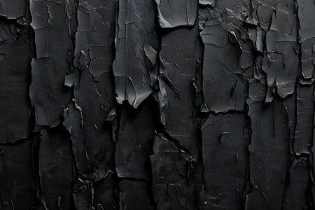 Abstract background of black paint. Texture of black paint on a white wall.の素材