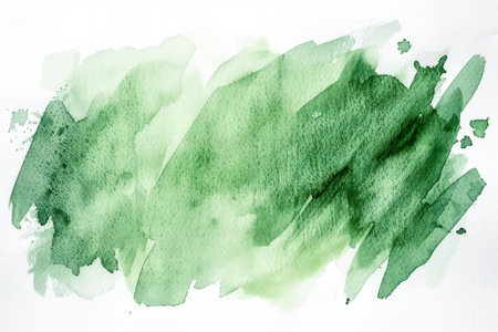 Abstract green watercolor on white paper texture can use as background.の素材