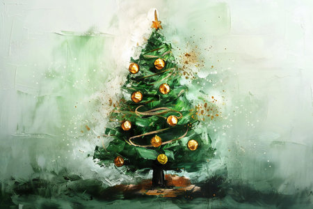 Christmas tree on grunge background. New Year and Christmas concept.の素材