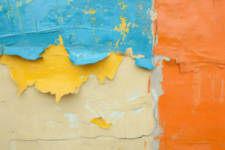 Peeling paint on an old wall. Abstract background for design.の素材