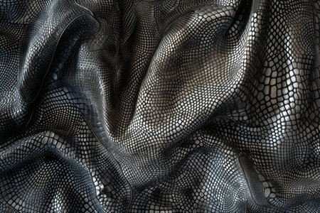 texture, background. Fabric black snake skin. Photographed in the wildの素材