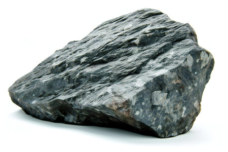 granite isolated on white background close up. natural mineral rock.の素材
