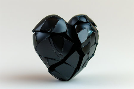Broken heart on a white background. Valentine's day concept.の素材