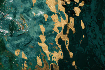 Abstract watercolor pattern. Blue and gold colors. Marble texture.の素材