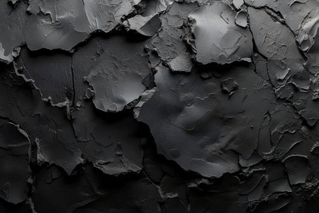 Black paint on a wall. Abstract background for design. Texture.の素材