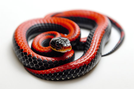 Black and red striped kingsnake (Xenochrophis triangulatus)の素材