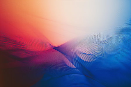 abstract background with smooth lines in blue, orange and red colorsの素材