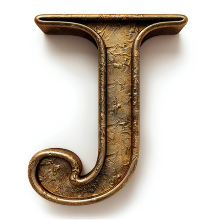 letter of the alphabet made in grunge style gold on white backgroundの素材