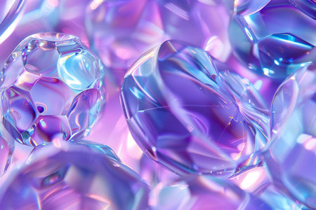 abstract background of blue and purple crystals of glass close-upの素材