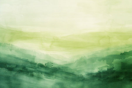 Abstract green watercolor painting on paper texture can use as background.の素材