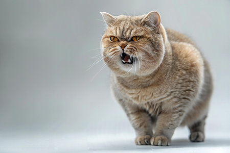Portrait of British Shorthair cat on a white background.の素材