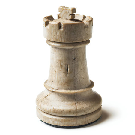 Wooden chess piece isolated on white background. Clipping path included.の素材