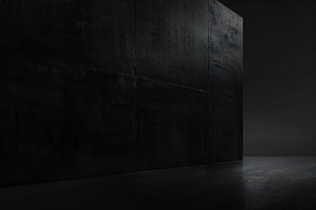Abstract dark interior with concrete wall and floor. 3D Renderingの素材