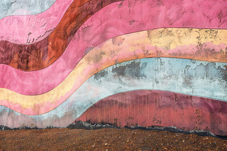 Colorful graffiti painted on a concrete wall. Street art concept.の素材