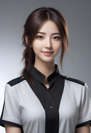 Beautiful asian woman in business suit, closeup portrait.の素材