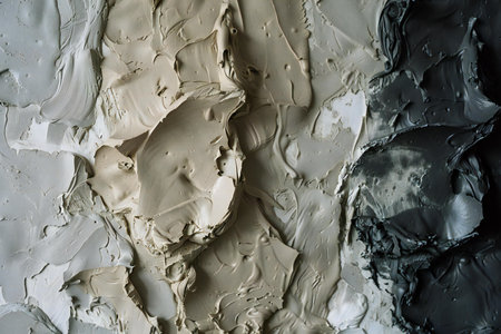 White and black oil paint texture. Abstract background for creative design.の素材