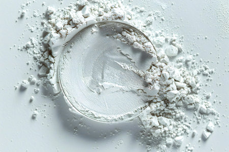 Collagen protein powder on white background, top view. Cosmetic productの素材