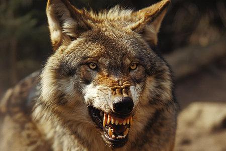 Close-up portrait of wolf (Canis lupus)の素材