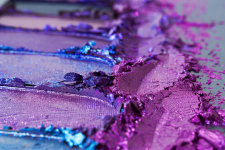 Beautiful makeup. Eyeshadow palette close-up. Selective focus.の素材