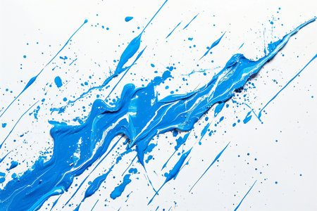 blue paint on a white background close-up. tinting.の素材