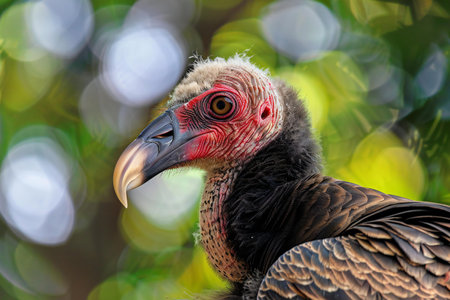 Portrait of a vulture in the national park of Thailand.の素材