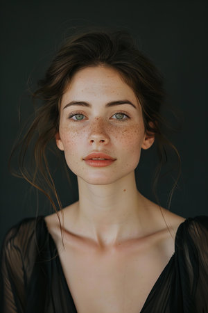 Featuring a clever woman portrait , high quality, high resolutionの素材